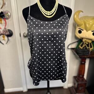 Victoria's Secret Black and White Polka Dot Satin Camisole